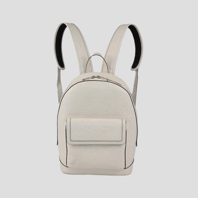 Gucci Off White Jumbo GG Embossed Leather Backpack