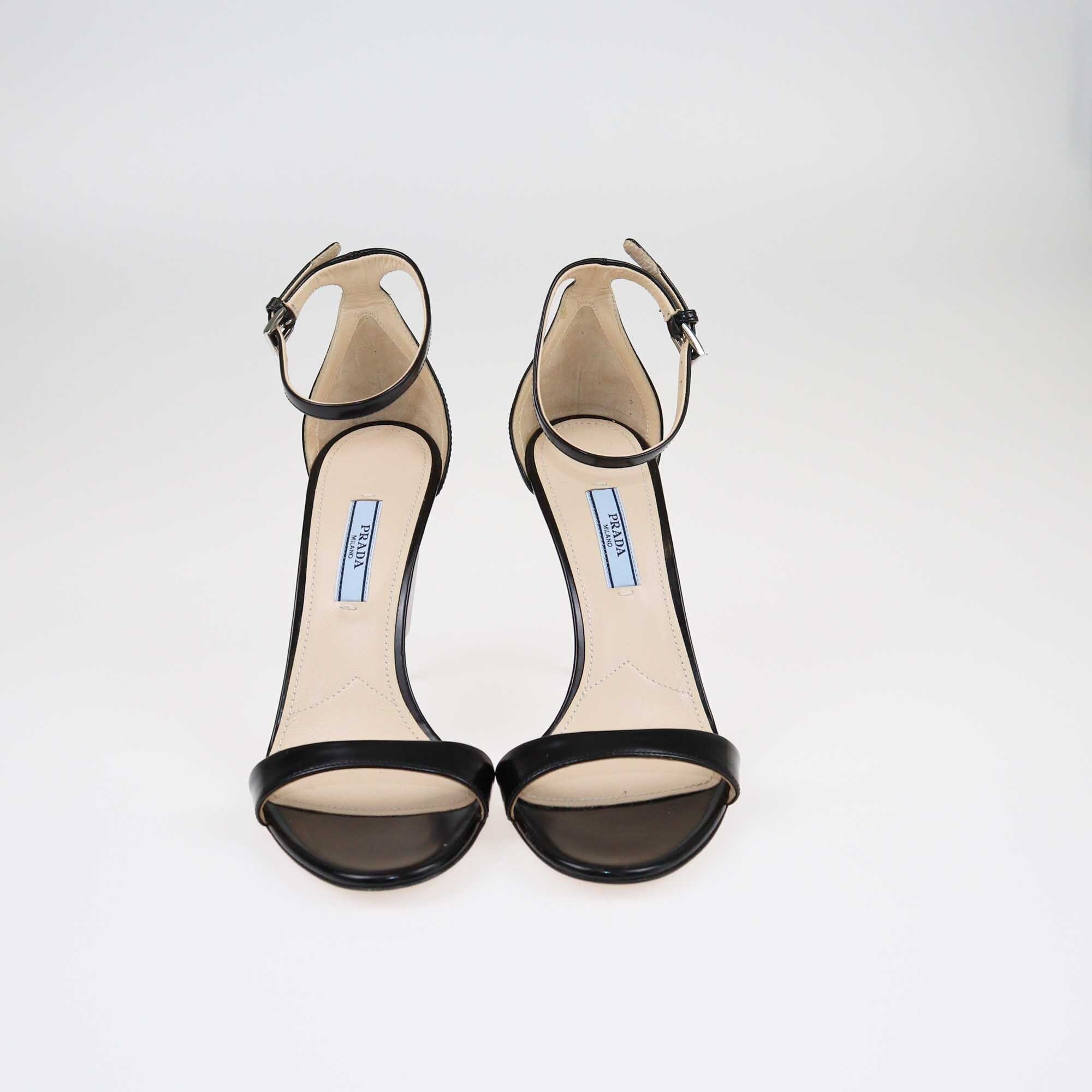 Prada Black Ankle Strap Sandals Shoes Prada 