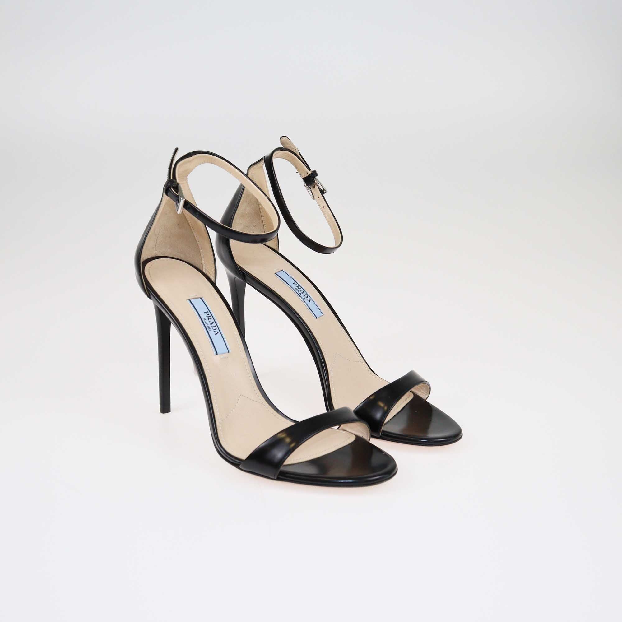 Prada Black Ankle Strap Sandals Shoes Prada 