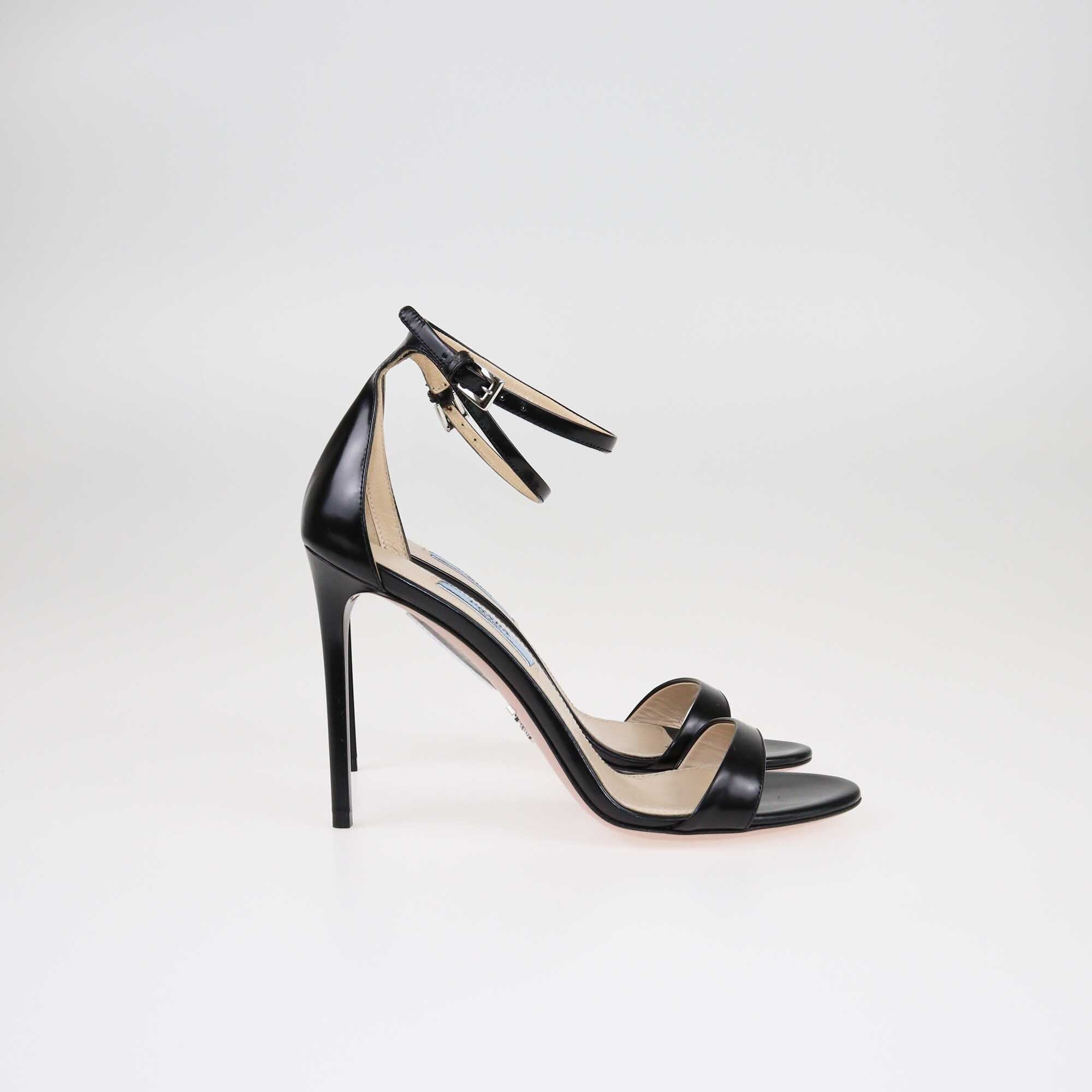 Prada Black Ankle Strap Sandals Shoes Prada 