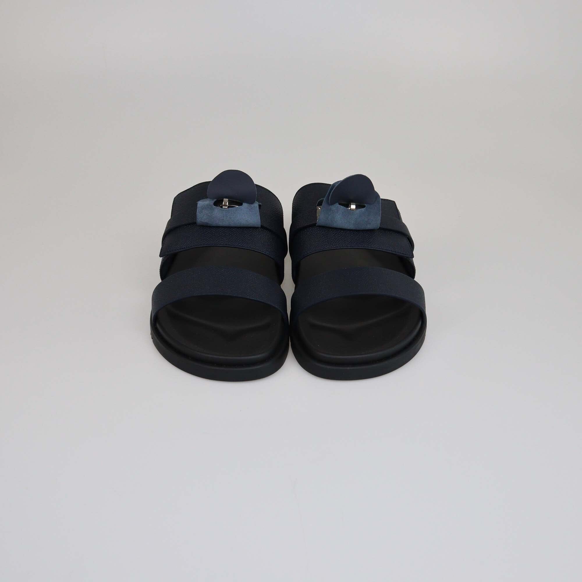 Hermes Noir Epsom Jackson Sandals Mens Hermes 