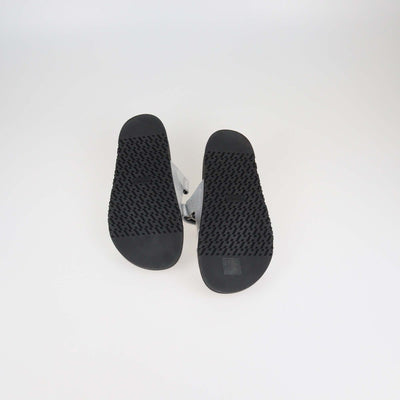 Hermes Gris Argenté Leather Chypre Sandals
