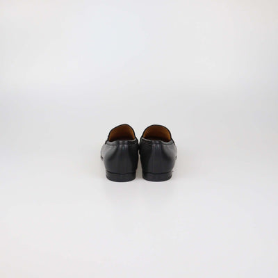 Gucci Black Leather Jordaan Horsebit Loafers
