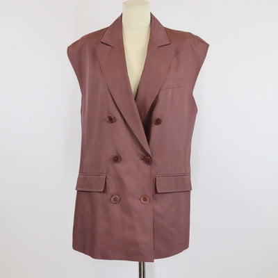 Tibi Cinnamon Drapey Oversize Double Breasted Vest