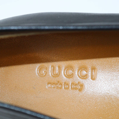 Gucci Black Leather Jordaan Horsebit Loafers