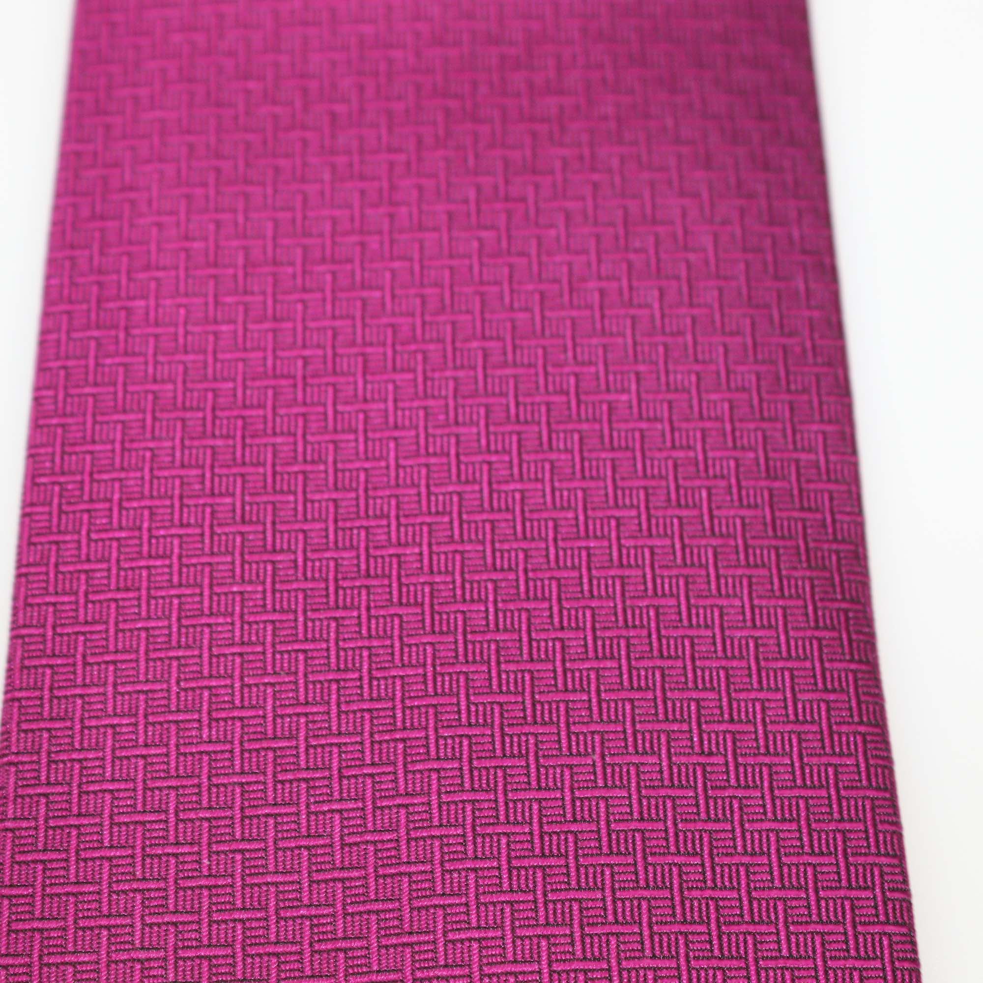 Hermes Fuchsia Silk Geometrical H Tie