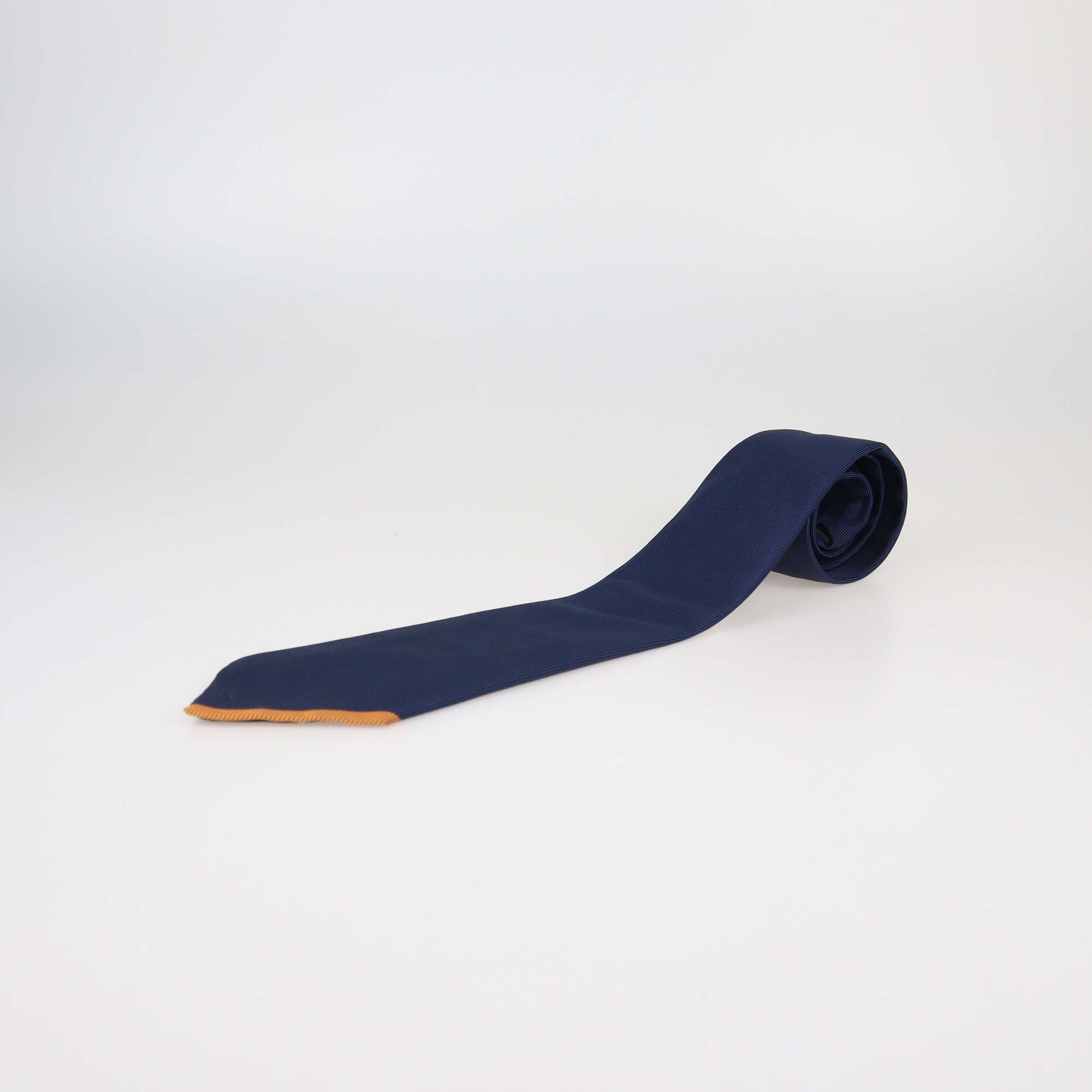 Hermes Blue Silk Tip Print Tie