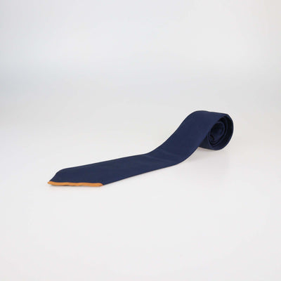 Hermes Blue Silk Tip Print Tie