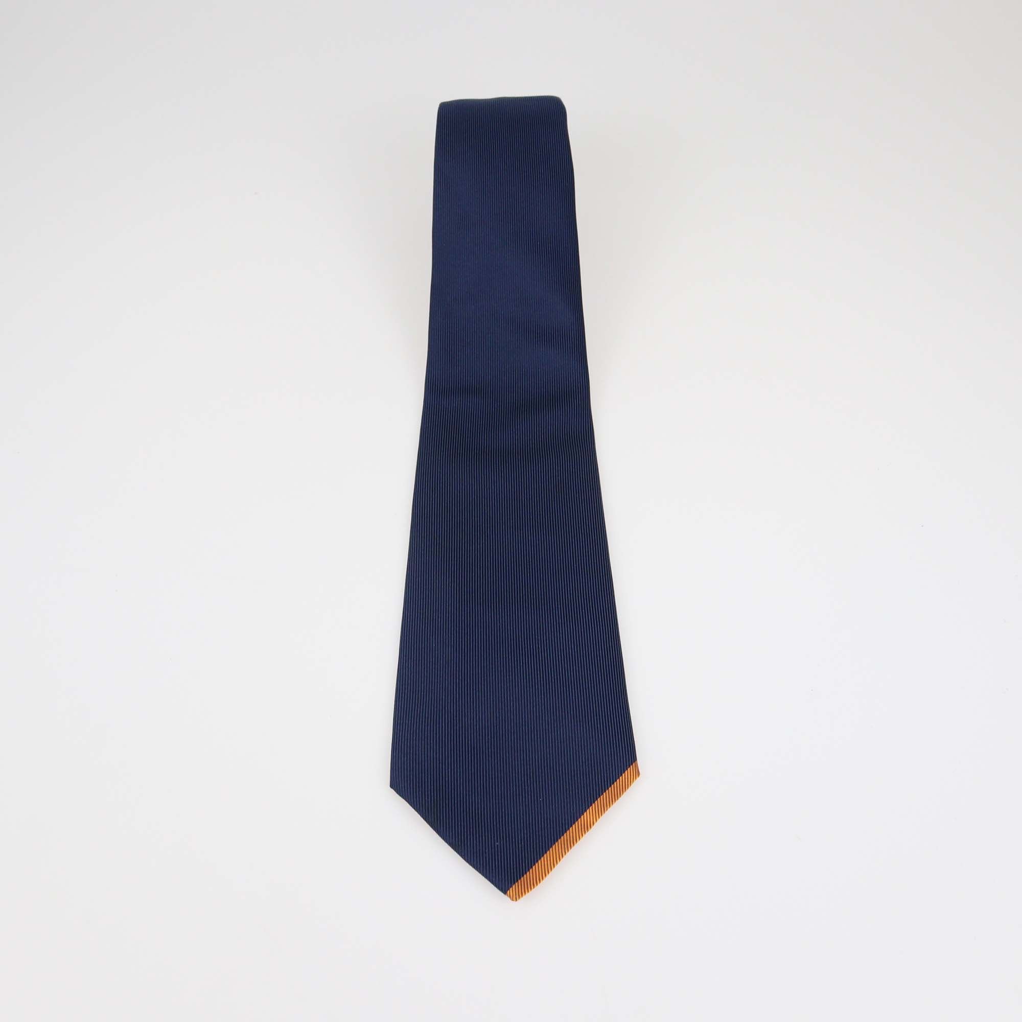Hermes Blue Silk Tip Print Tie