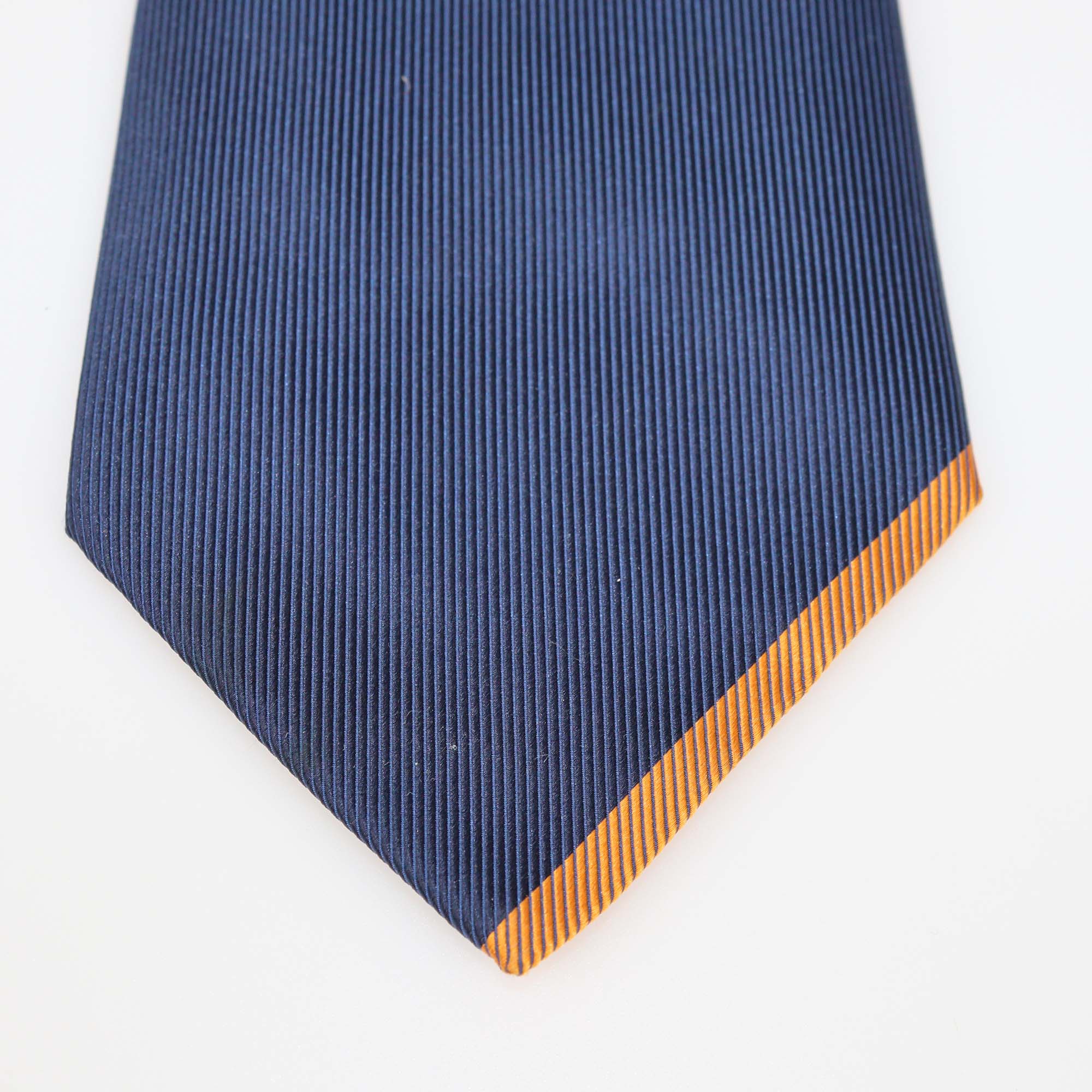 Hermes Blue Silk Tip Print Tie