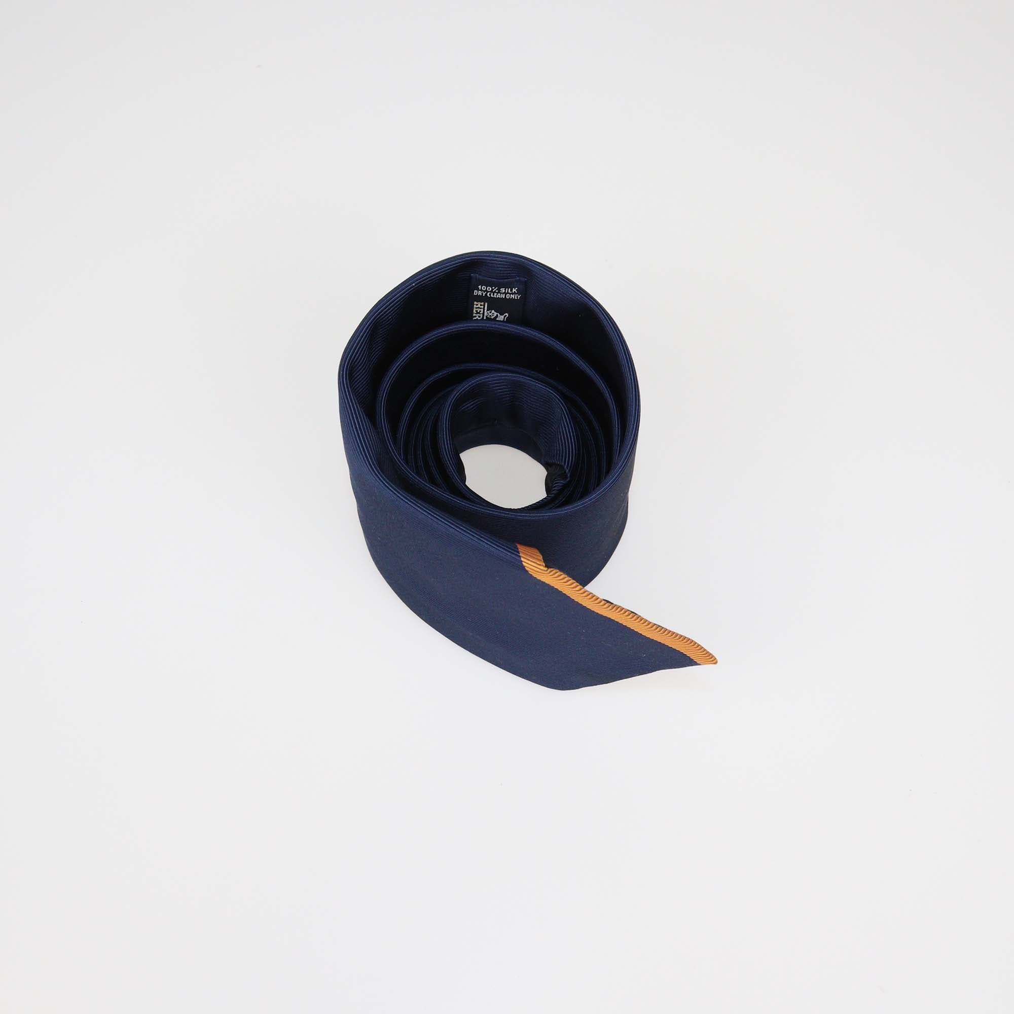 Hermes Blue Silk Tip Print Tie