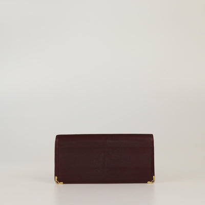 Cartier Burgundy Must de Cartier Long Bifold Wallet Womens Cartier 
