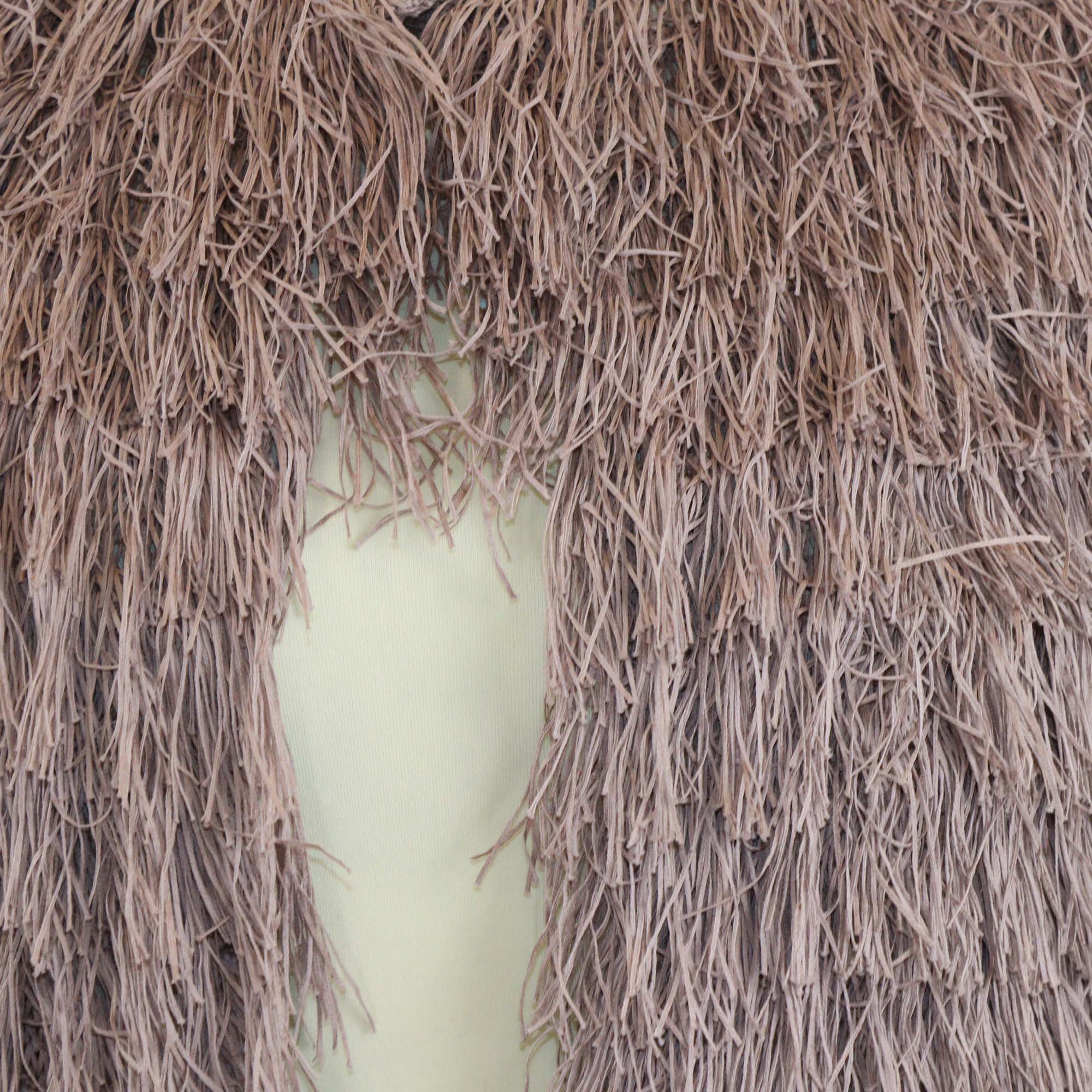 Brunello Cucinelli Mauve Cotton Fringe Sleeveless Vest