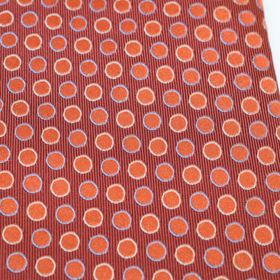 Hermes Orange Silk Polka Dots Print Tie