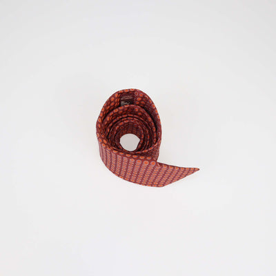 Hermes Orange Silk Polka Dots Print Tie