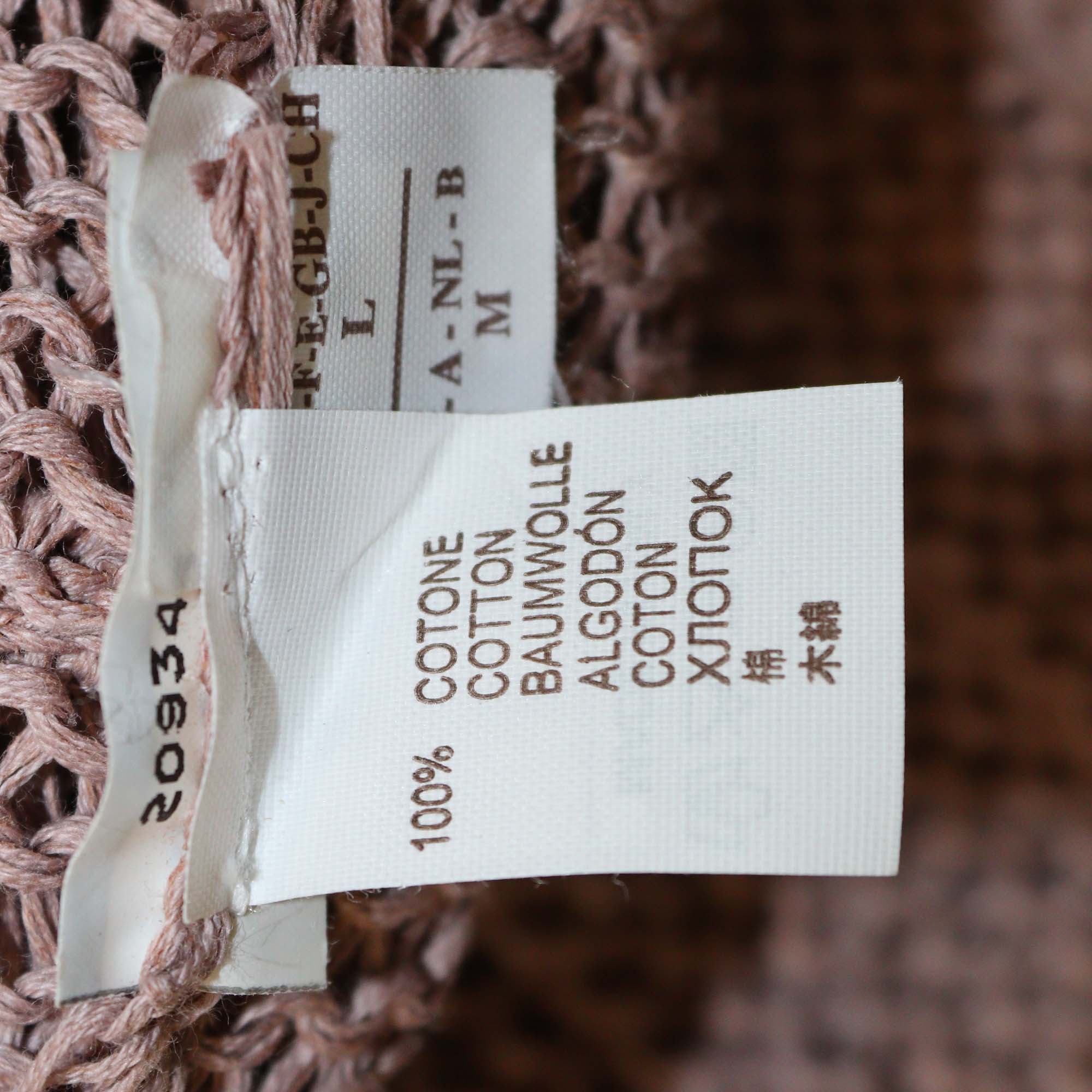 Brunello Cucinelli Mauve Cotton Fringe Sleeveless Vest