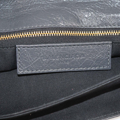 Balenciaga Grey Leather Envelope Clutch Crossbody Bag