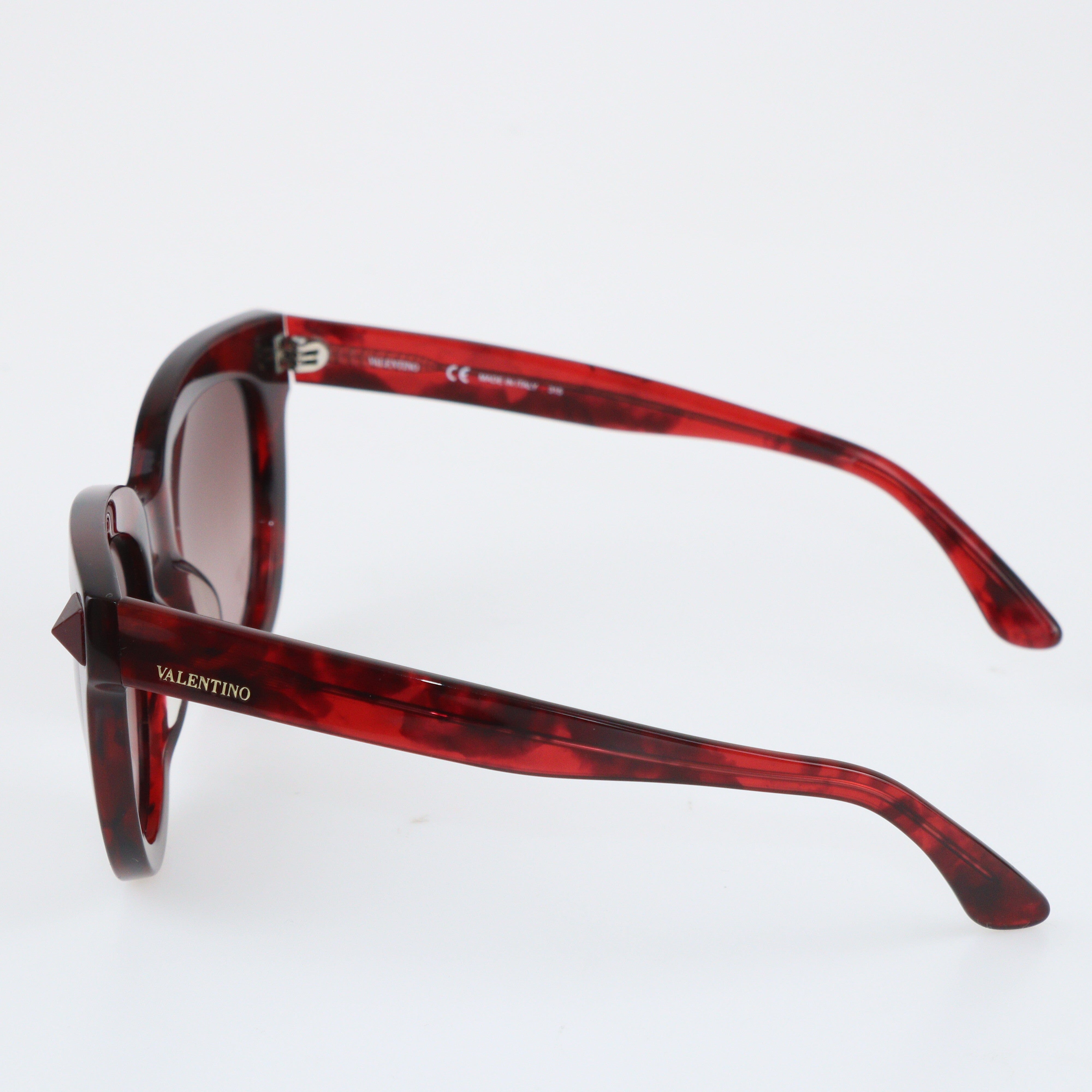 Red/Black Rockstud V722S Cat Eye Sunglasses Accessories Valentino 