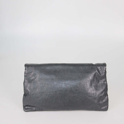 Balenciaga Grey Leather Envelope Clutch Crossbody Bag