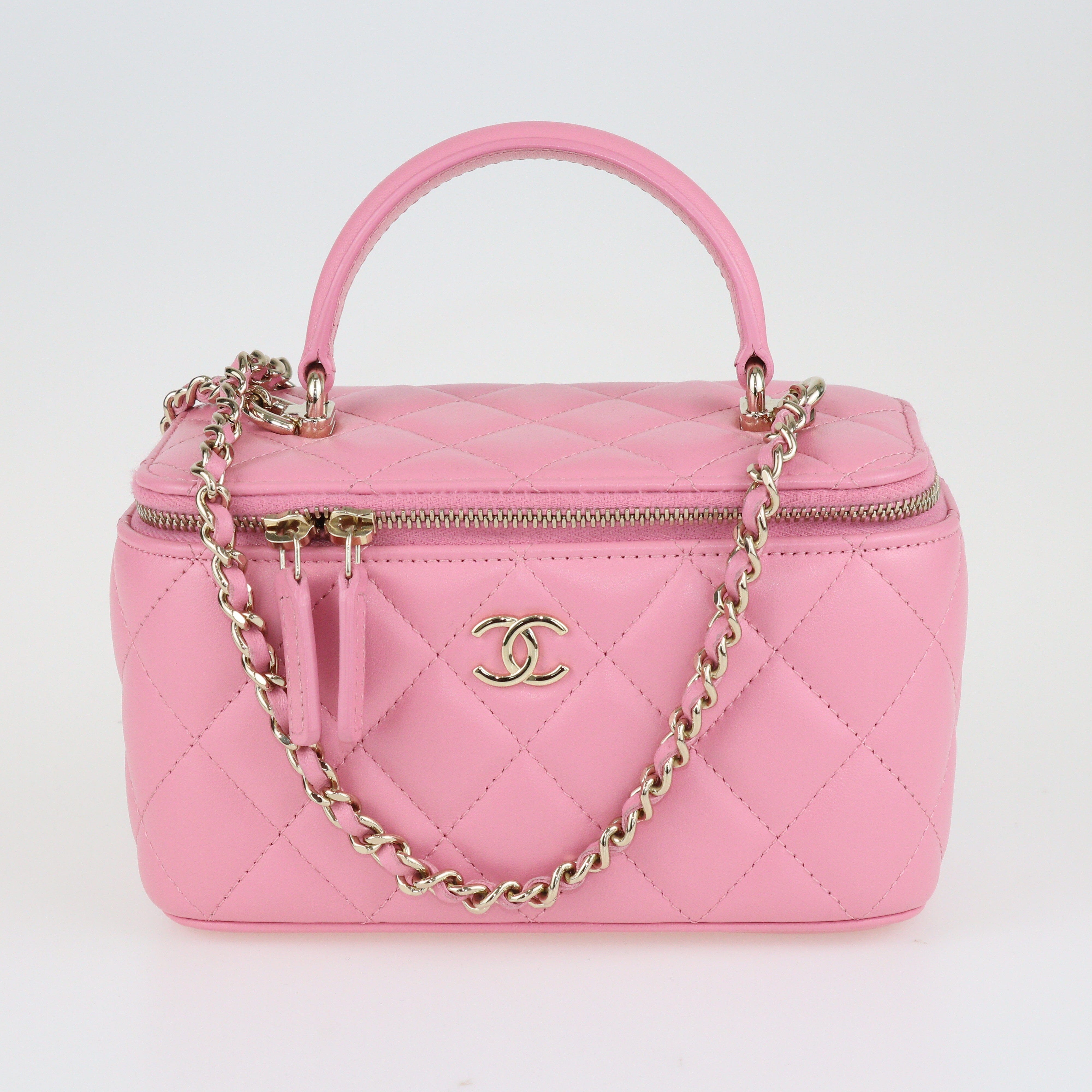 Pink chanel vanity online case