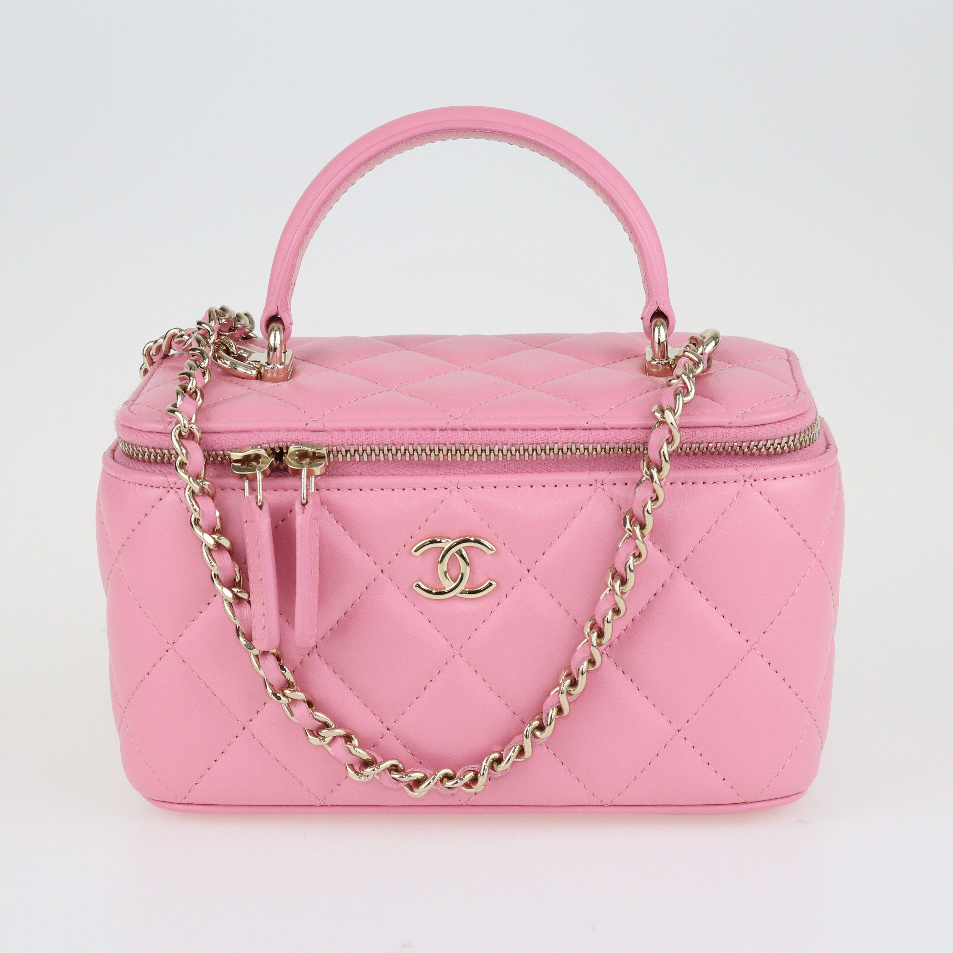Pink CC Vanity Top Handle Small Case Bags Chanel 