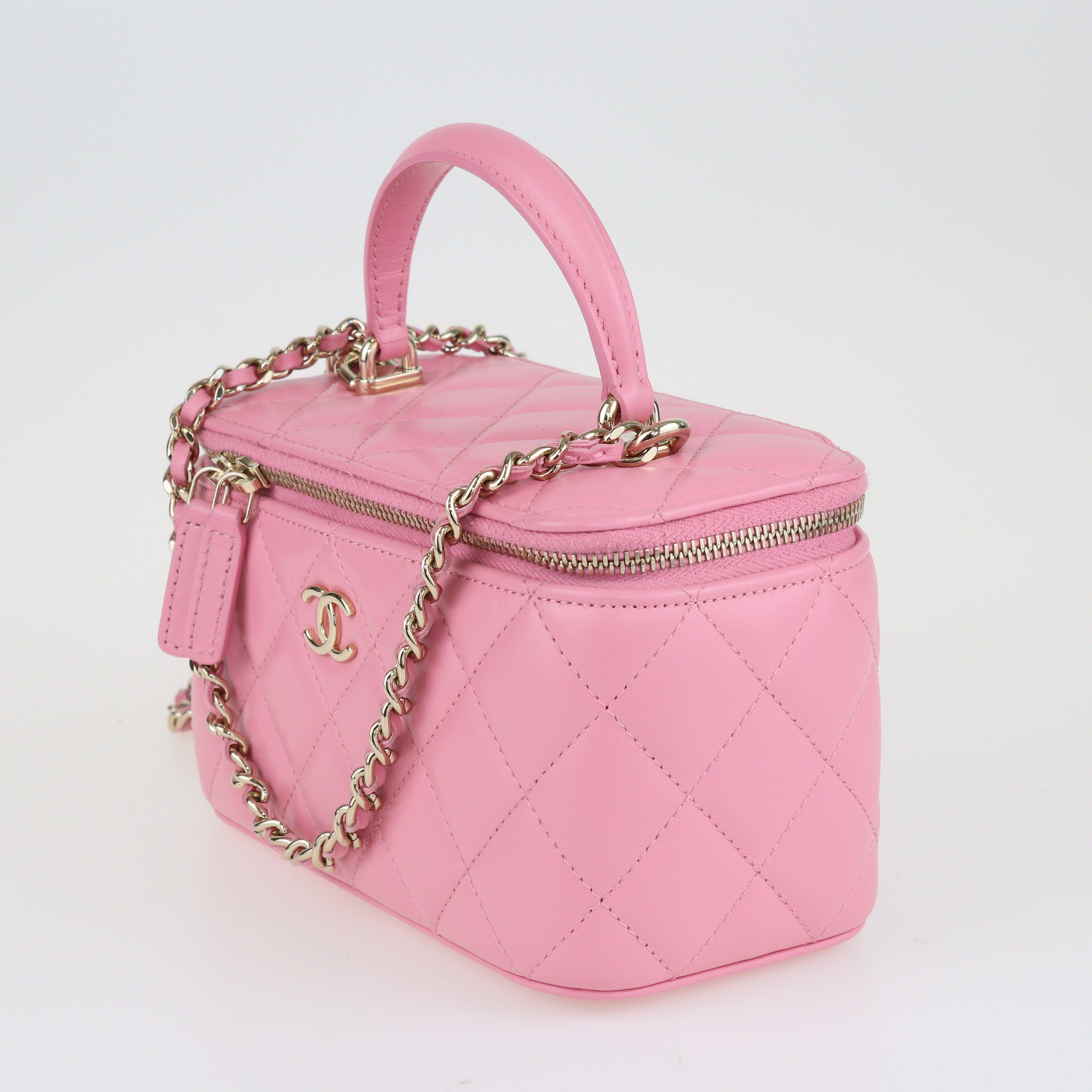 Pink CC Vanity Top Handle Small Case Bags Chanel 