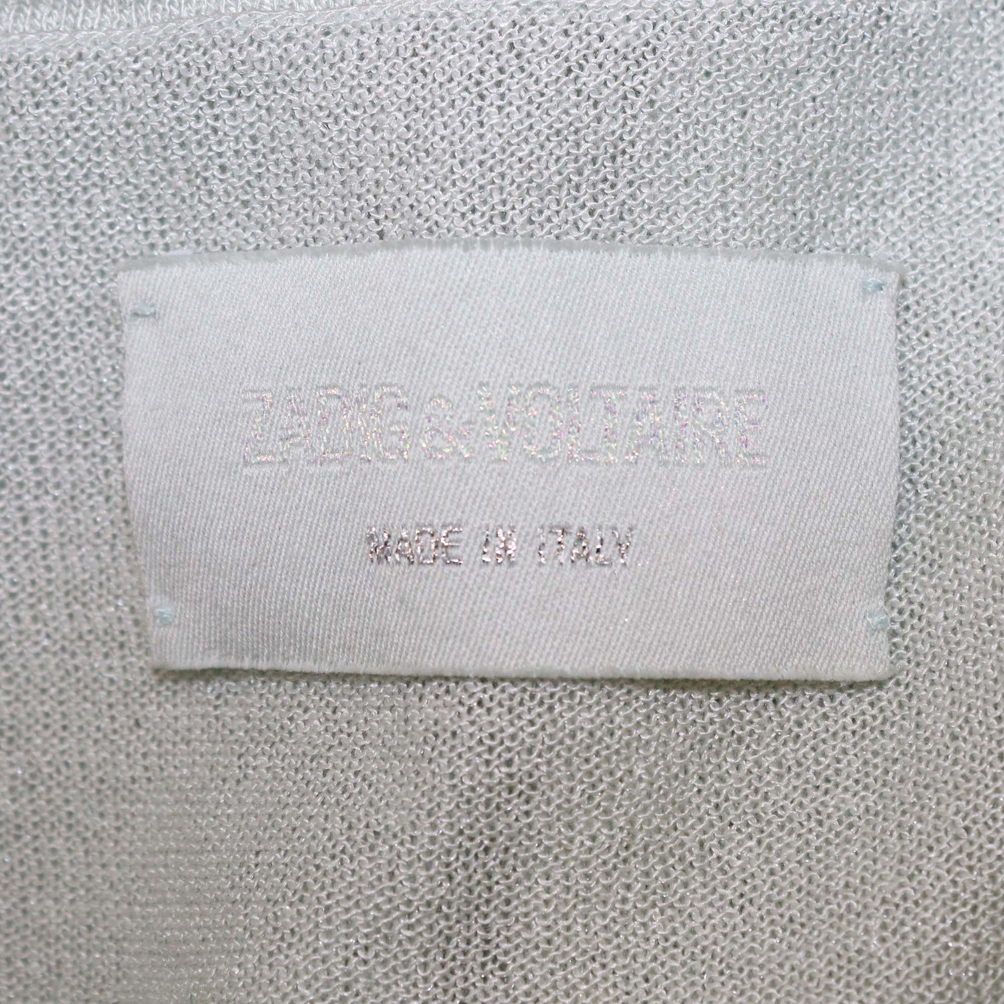 Zadig & Voltaire Light Green Viscose V Neck Thin Sweater