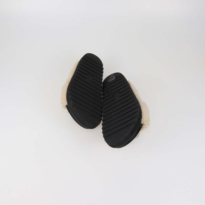 Louis Vuitton Beige/Black Shearling Paseo Comfort Flat Sandals