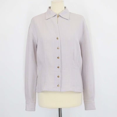 Loro Piana Light Mauve Linen Katherine Long Sleeve Shirt