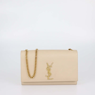 Saint Laurent Beige Leather Medium Kate Shoulder Bag