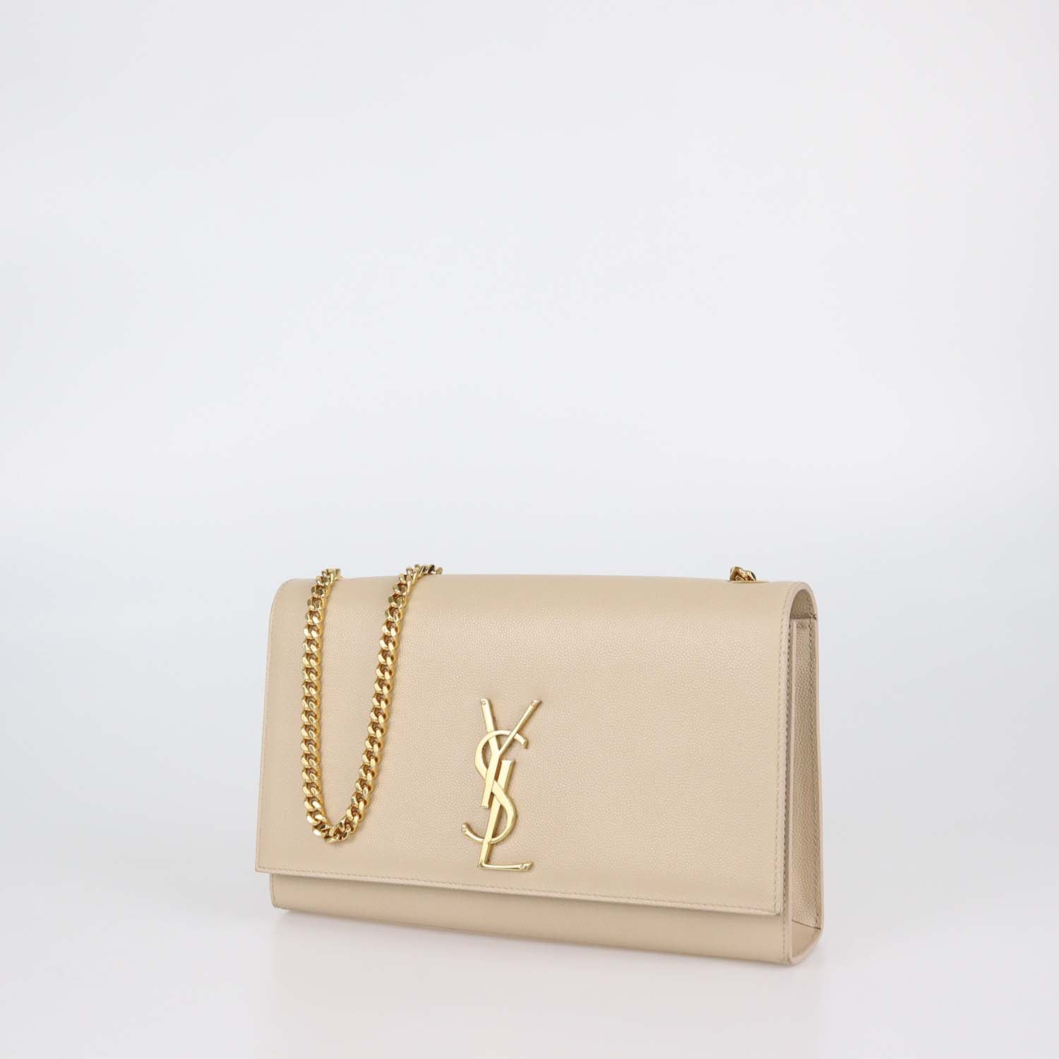Saint Laurent Beige Leather Medium Kate Shoulder Bag