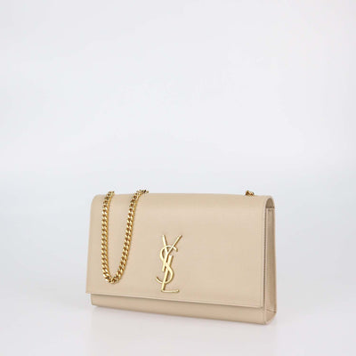 Saint Laurent Beige Leather Medium Kate Shoulder Bag