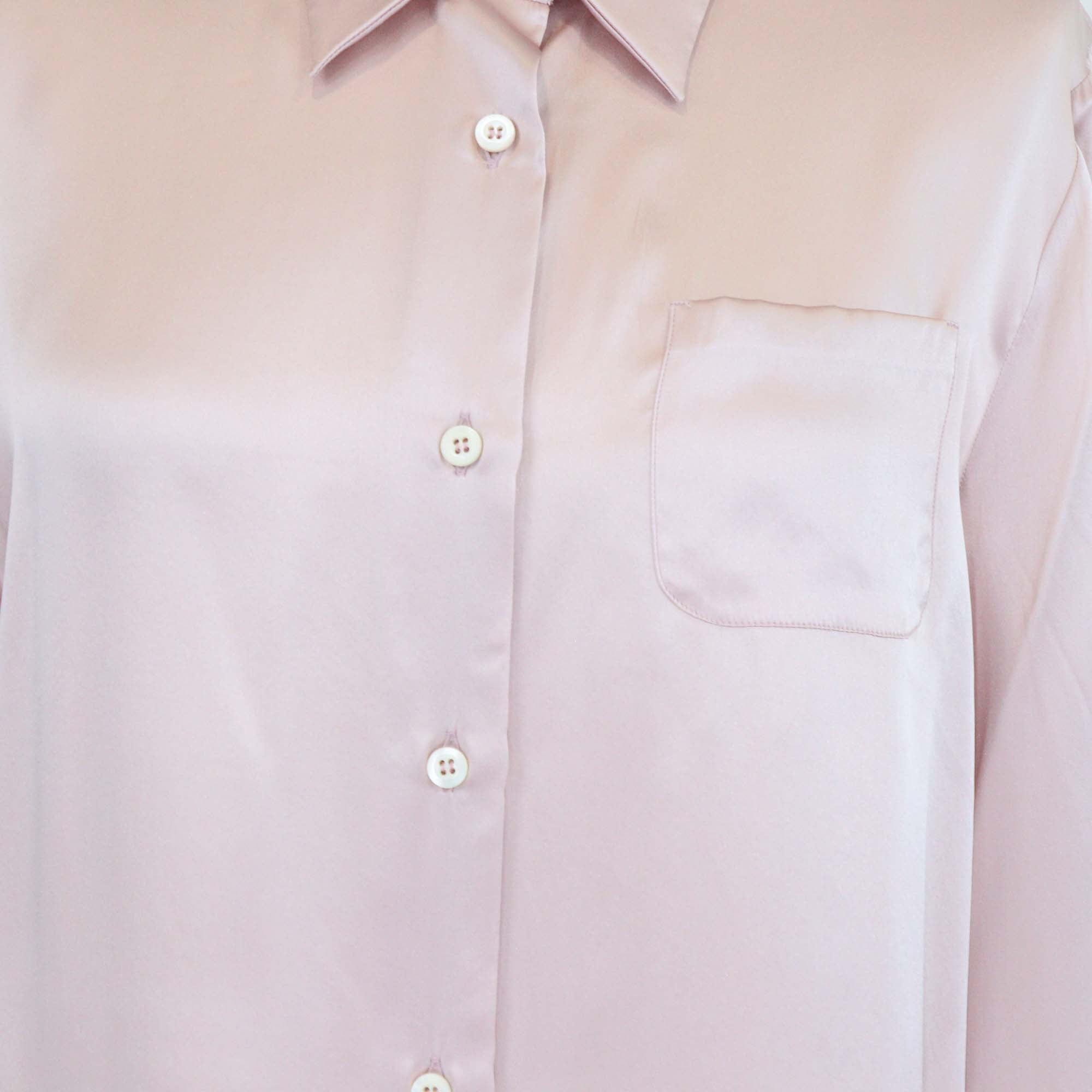 Prada Pink Satin Button Front Shirt