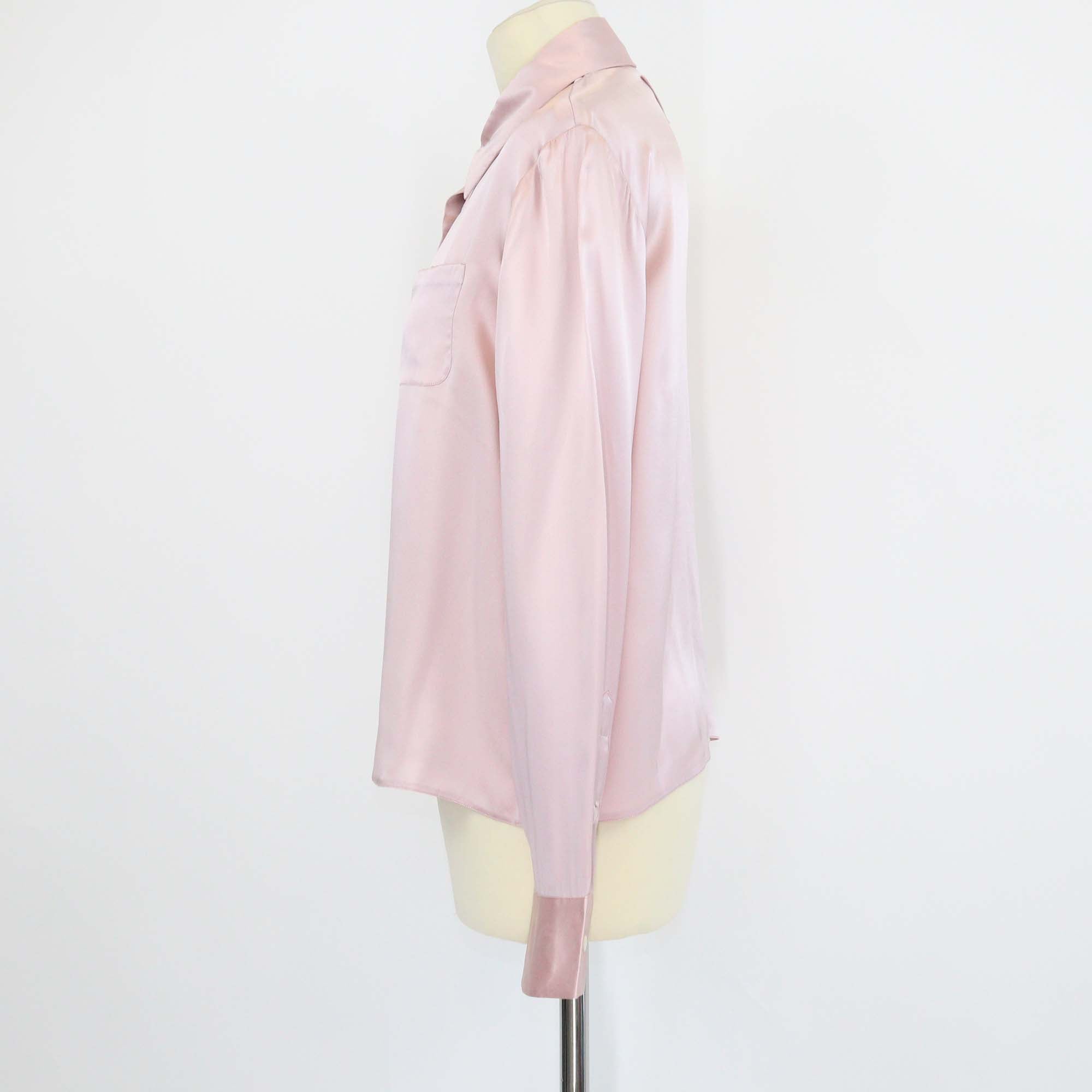 Prada Pink Satin Button Front Shirt