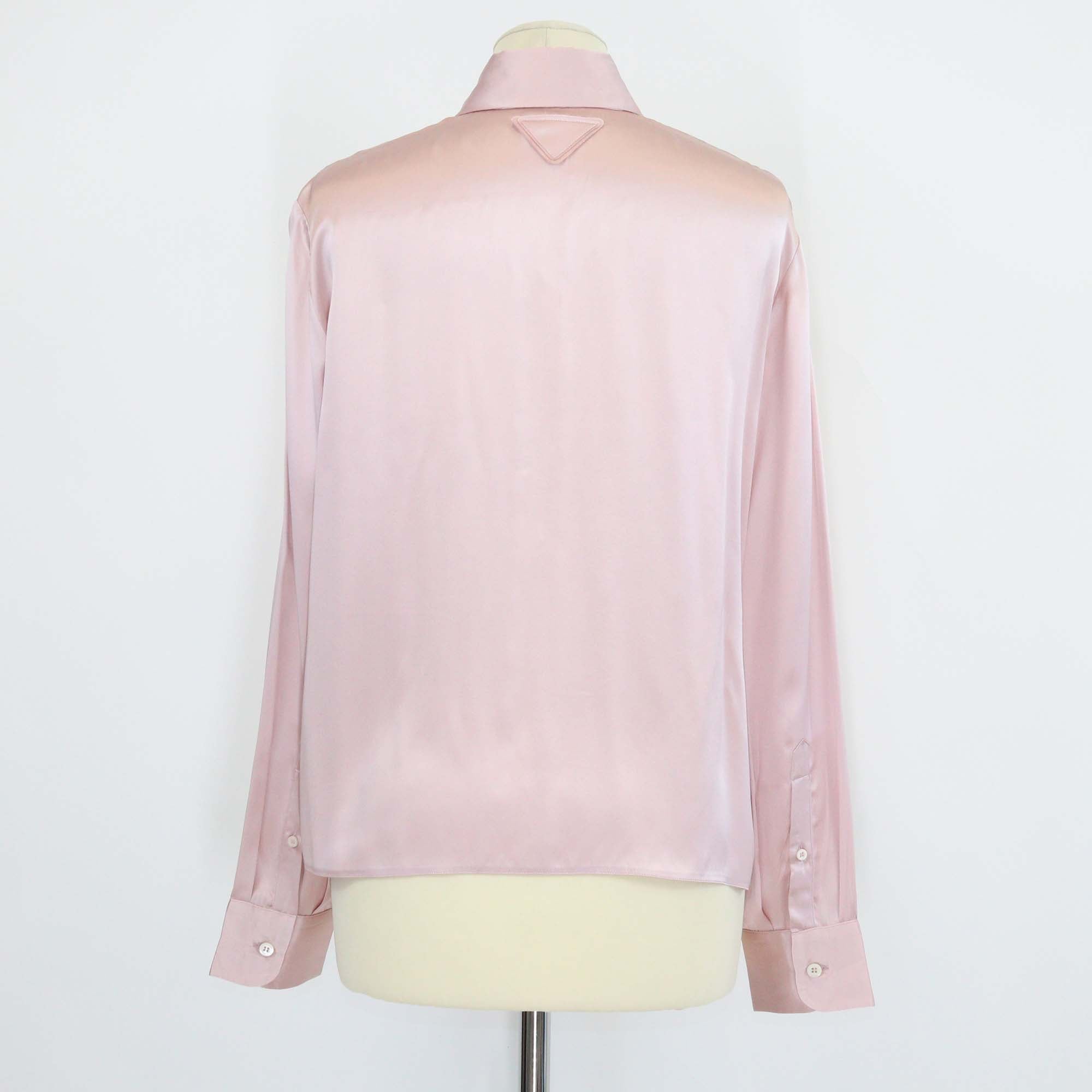 Prada Pink Satin Button Front Shirt