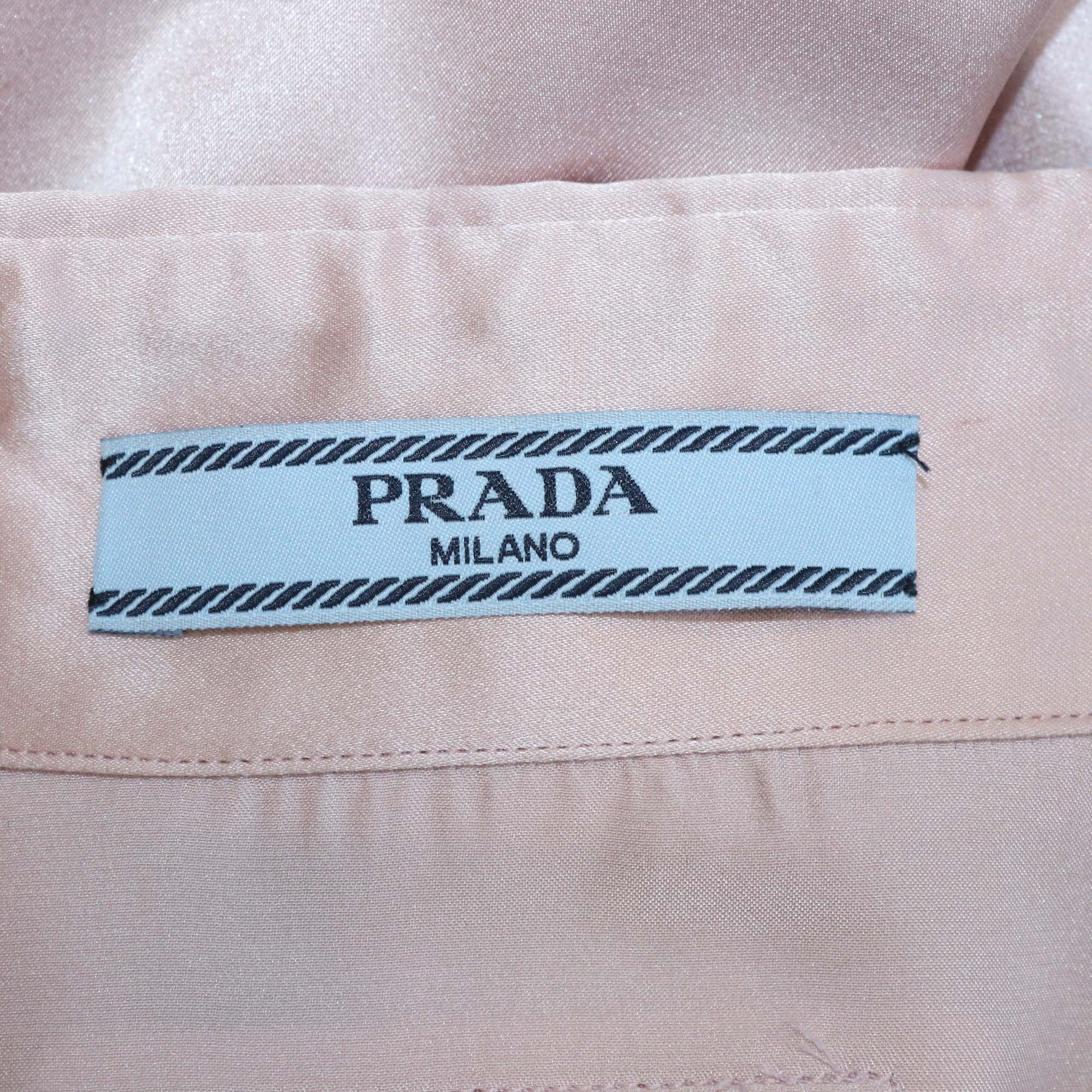 Prada Pink Satin Button Front Shirt