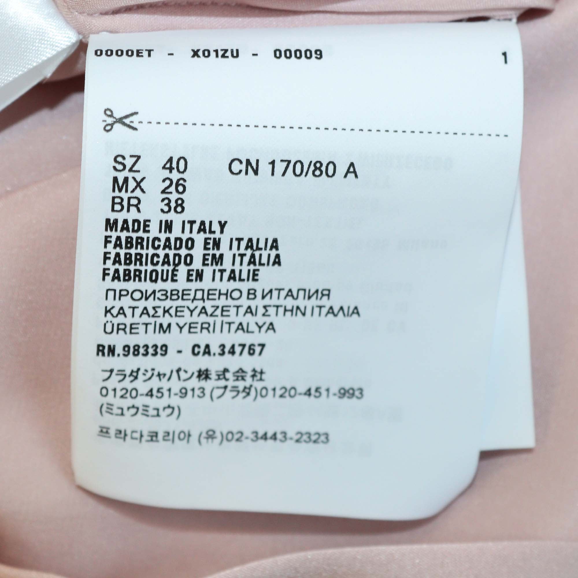 Prada Pink Satin Button Front Shirt