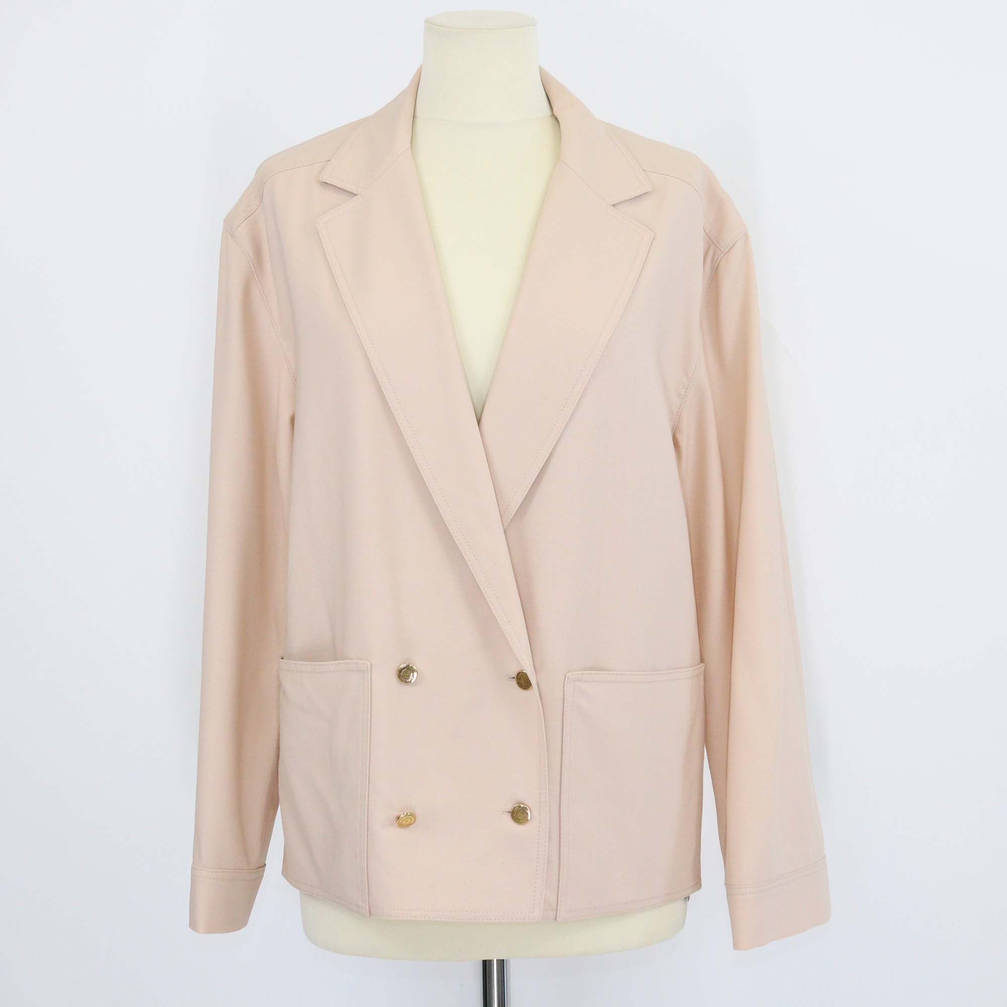 Loro Piana Beige Virgin Wool Hailee Double Breasted Blazer