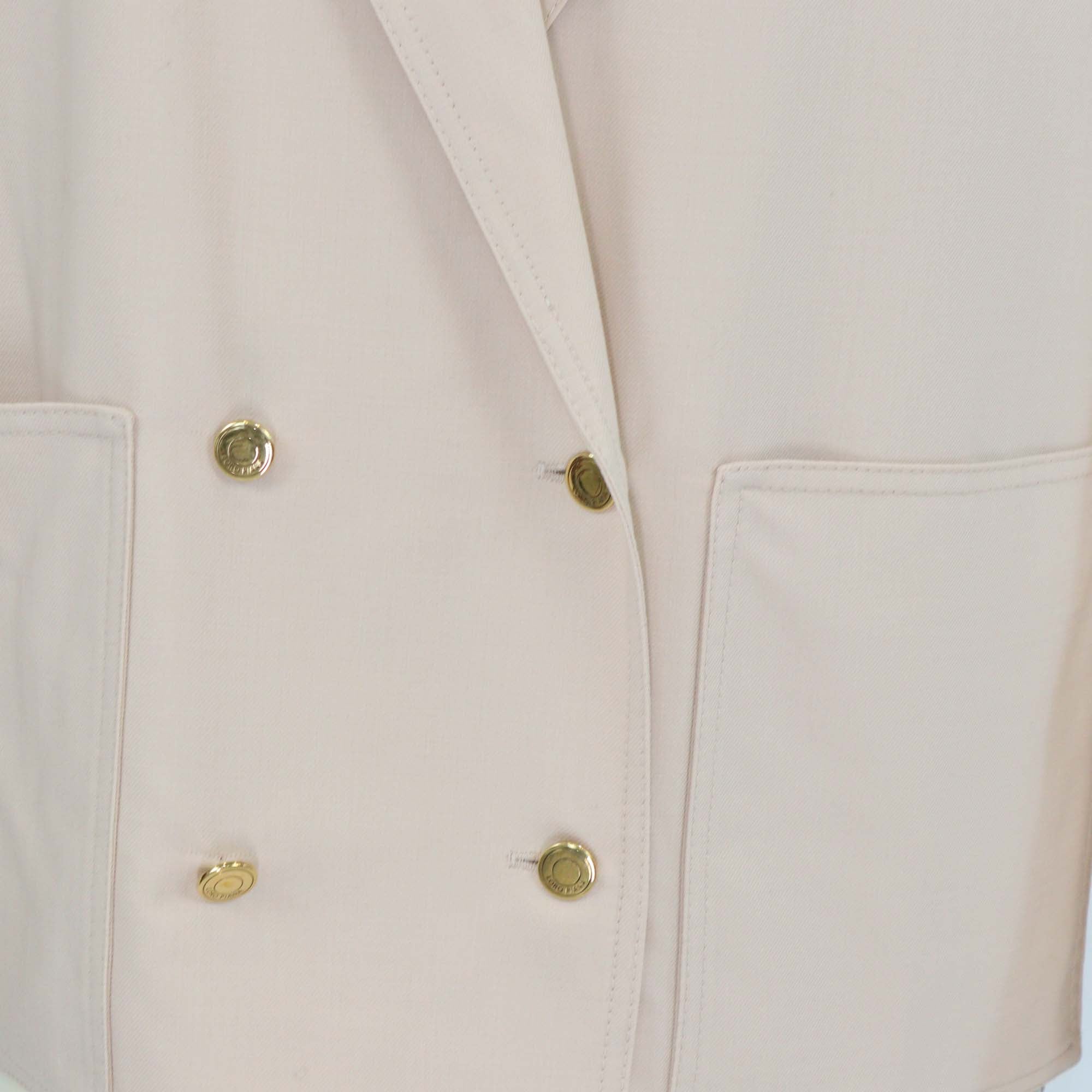 Loro Piana Beige Virgin Wool Hailee Double Breasted Blazer