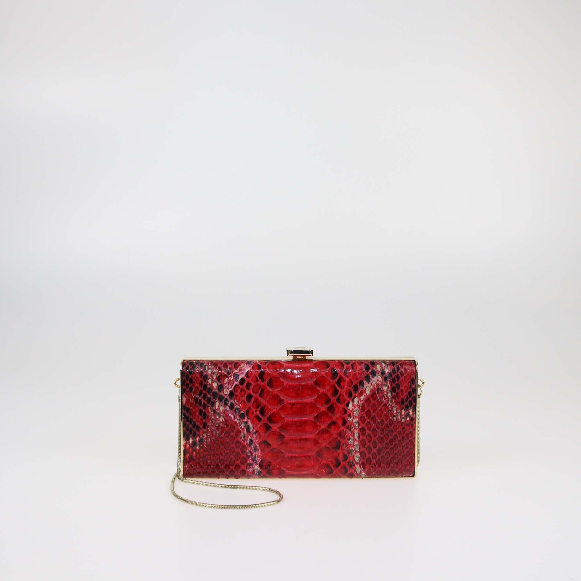 Carolina Herrera Red Box Chain Clutch Womens Carolina Herrera 