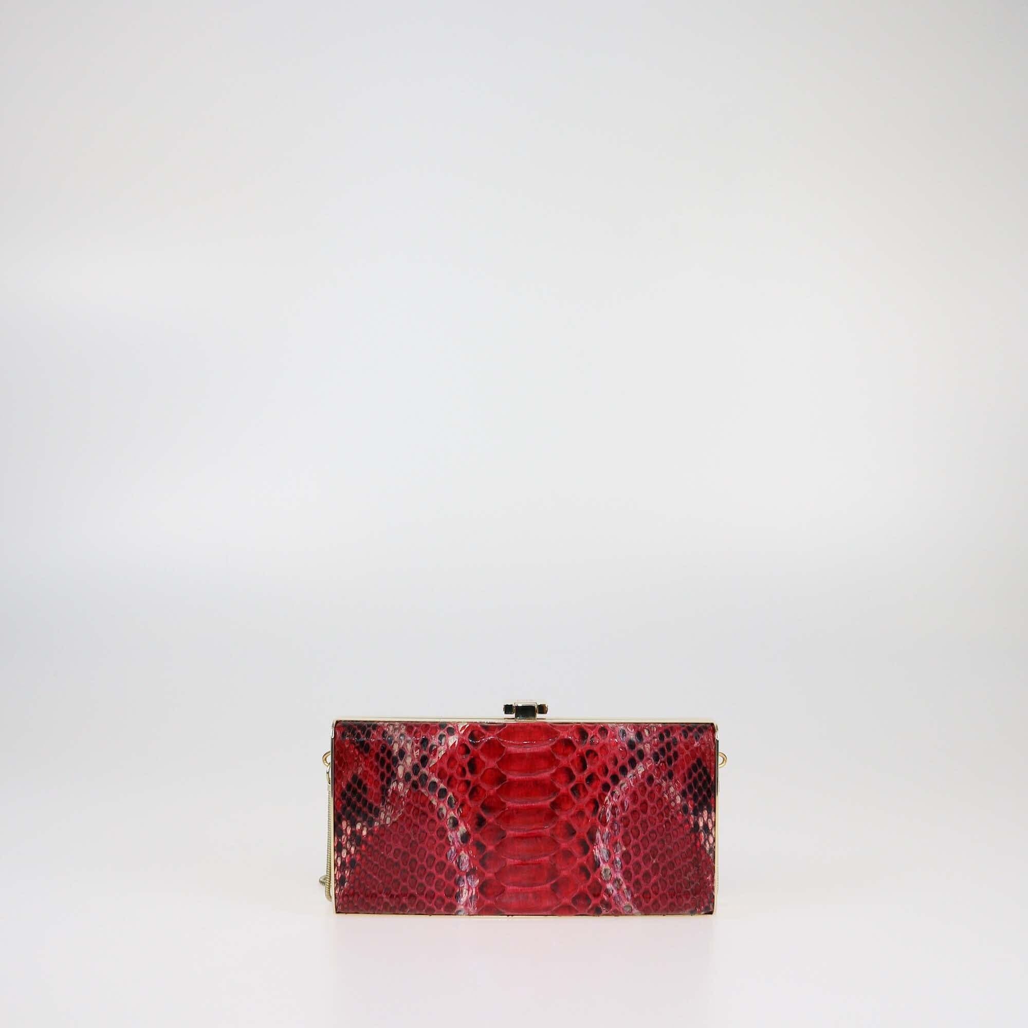 Carolina Herrera Red Box Chain Clutch Womens Carolina Herrera 