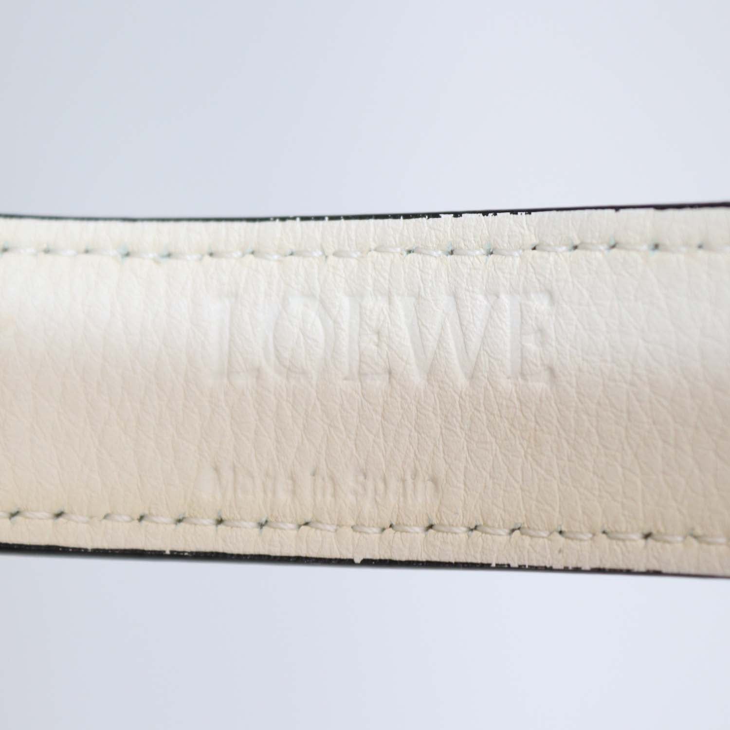 Loewe White/Natural Palm Leaf and Leather Anagram Basket Bag