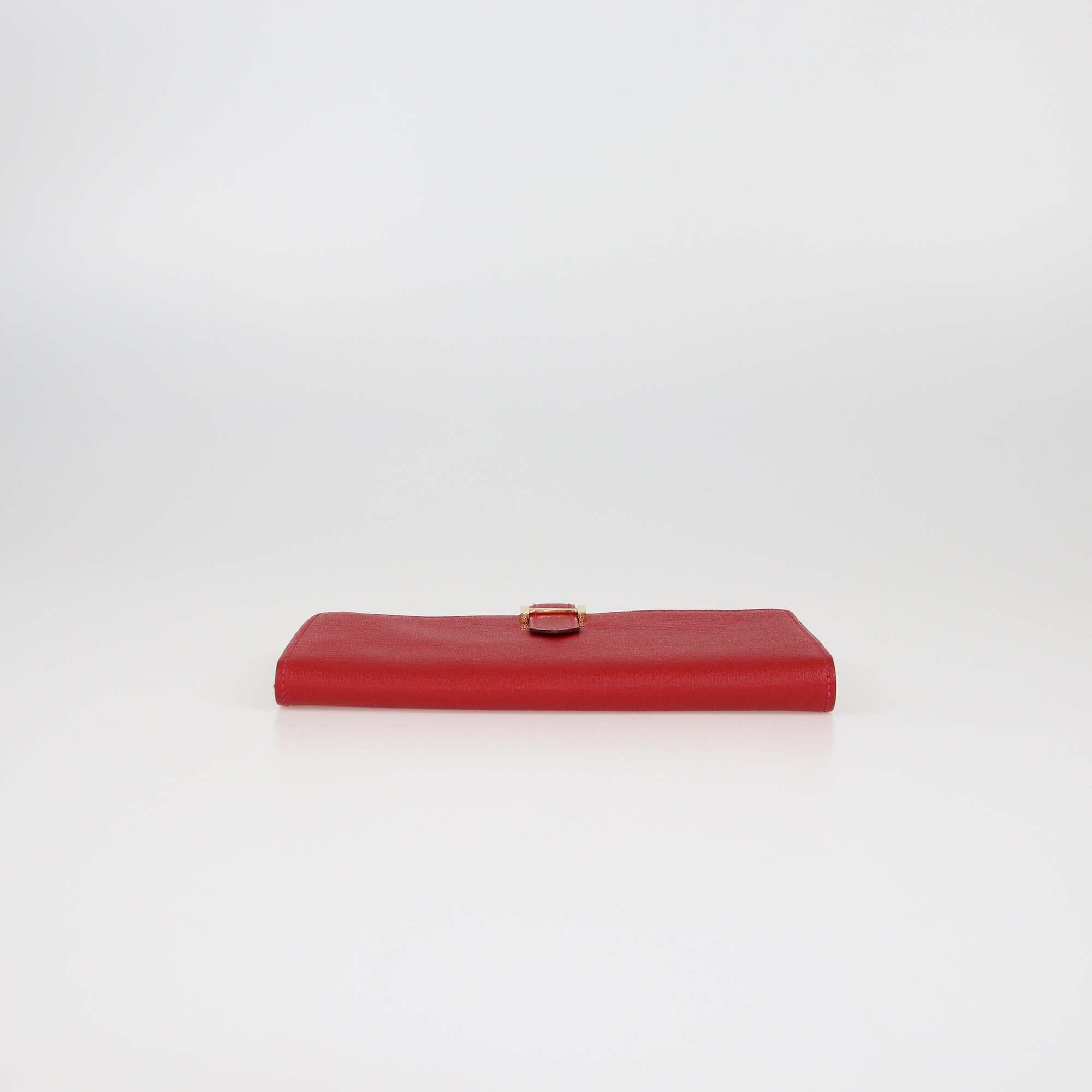Hermes Rouge Vif Bearn Wallet Womens Hermes 