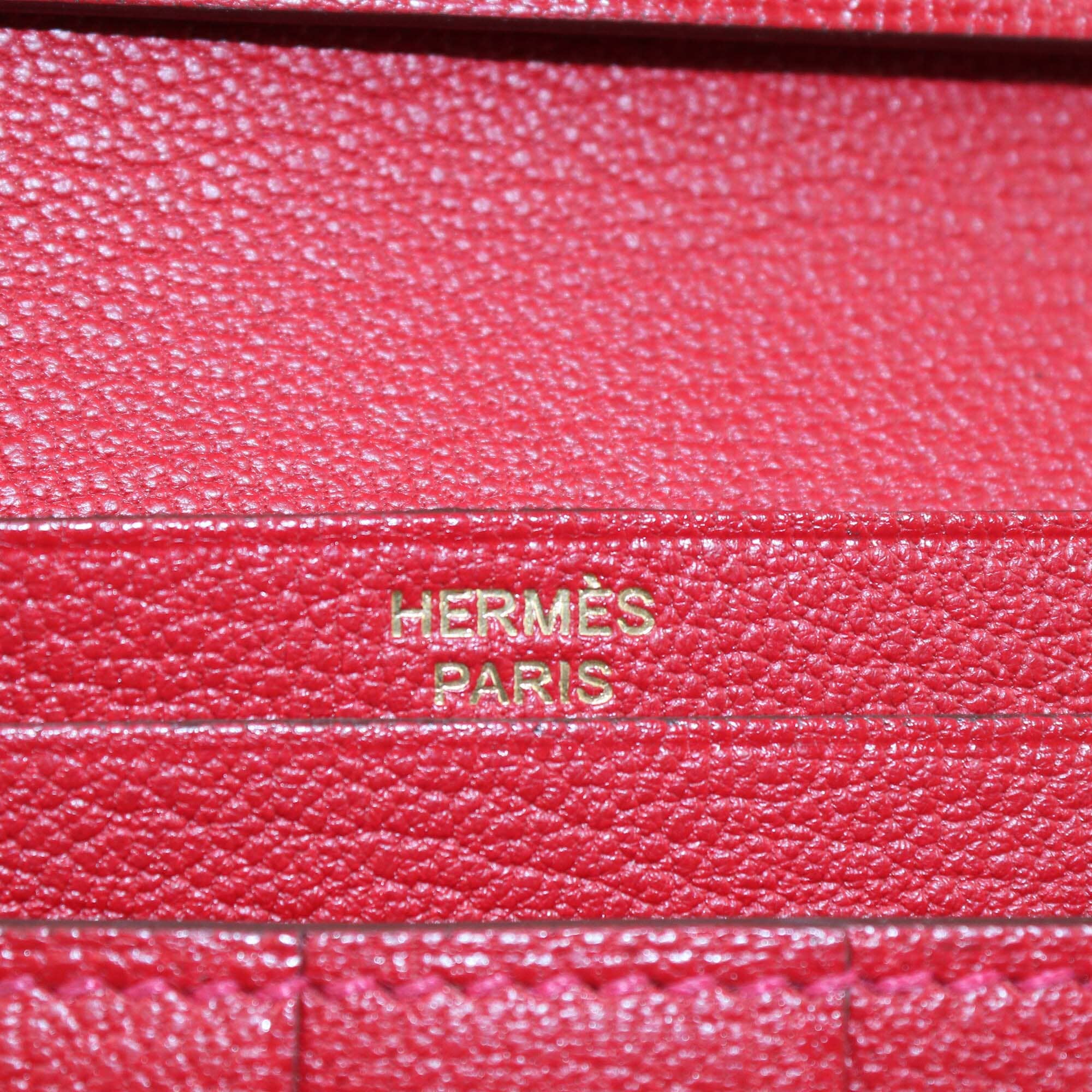 Hermes Rouge Vif Bearn Wallet Womens Hermes 