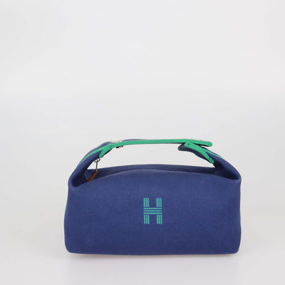 Hermes Marine Canvas Small Bride-A-Brac Case