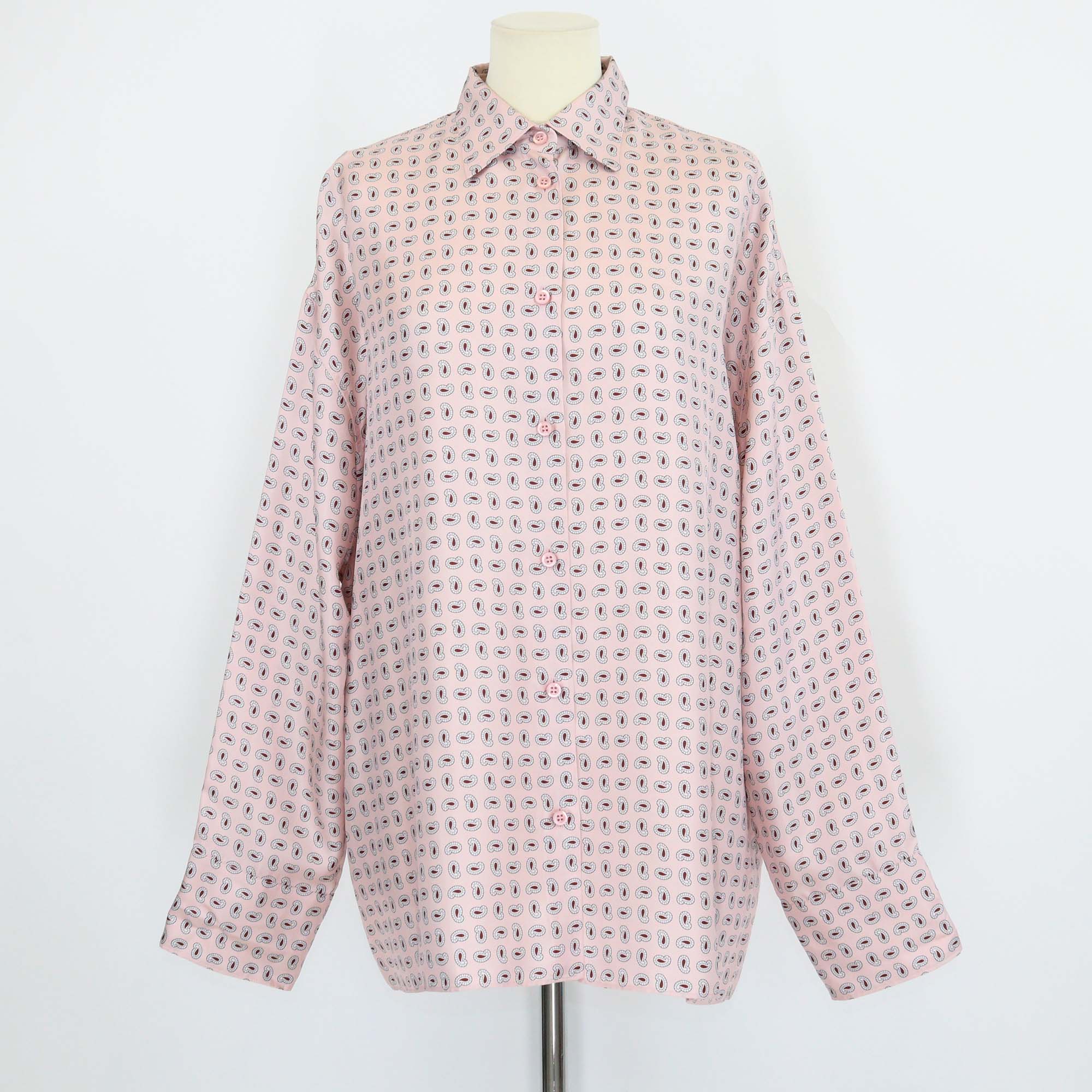Prada Pink Silk Printed Twill Shirt