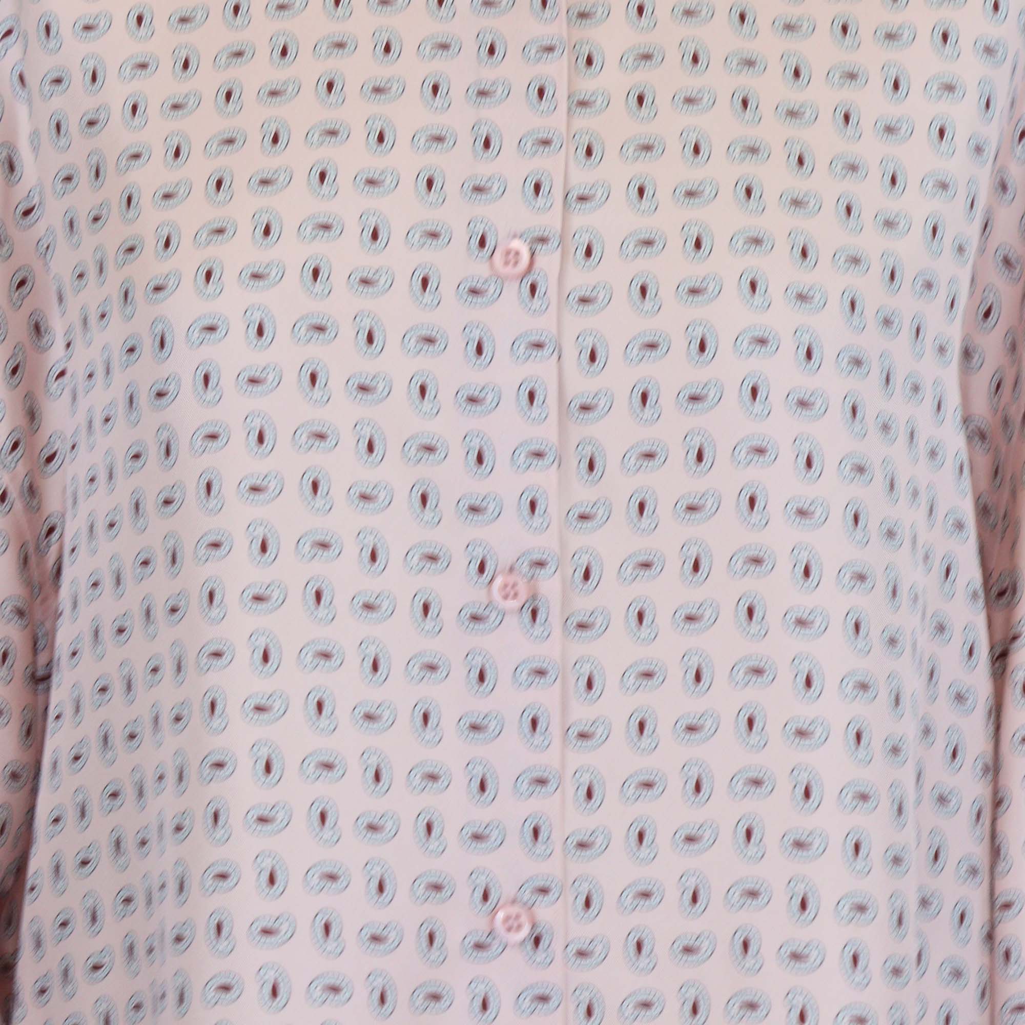 Prada Pink Silk Printed Twill Shirt