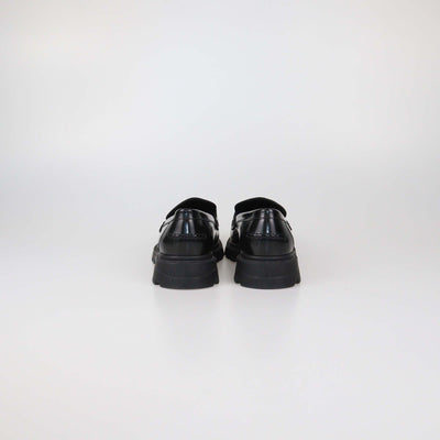 Christian Dior Black Glazed Leather Code Loafers