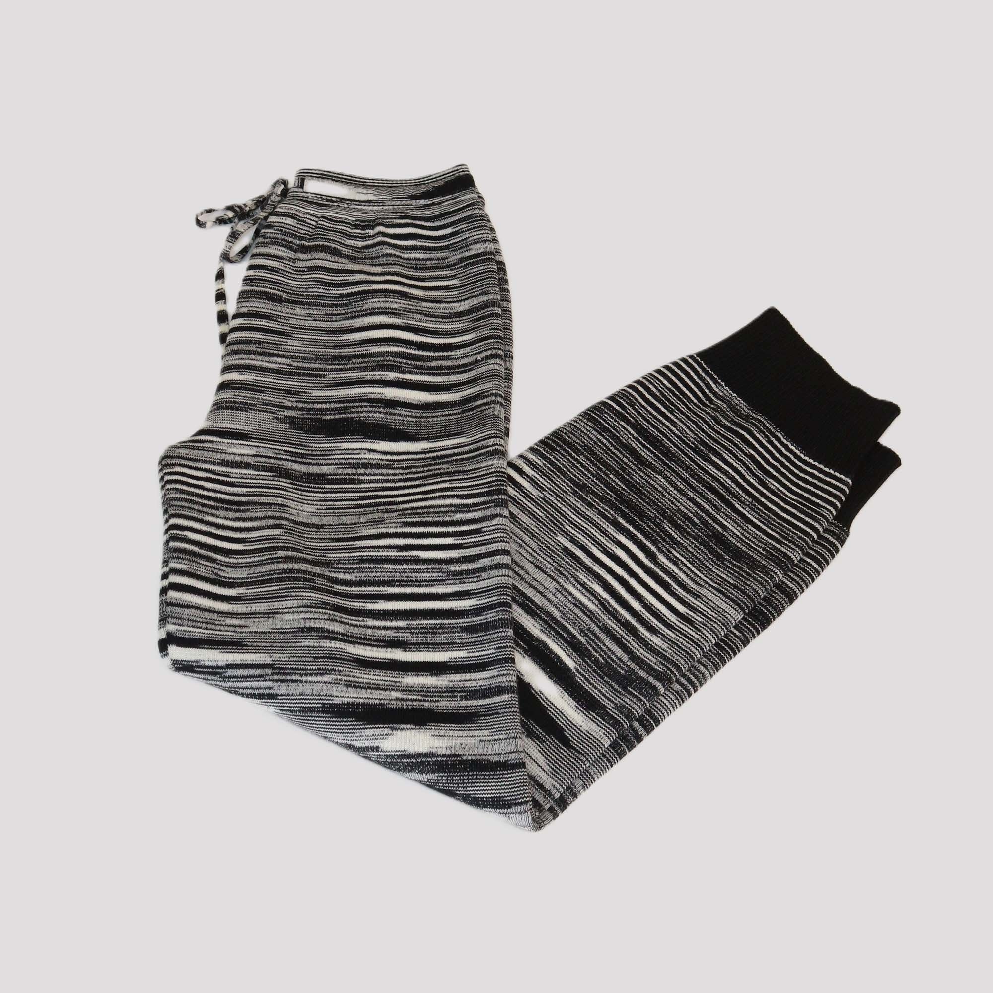 Missoni Black/White Blend Wool Jogger Pants