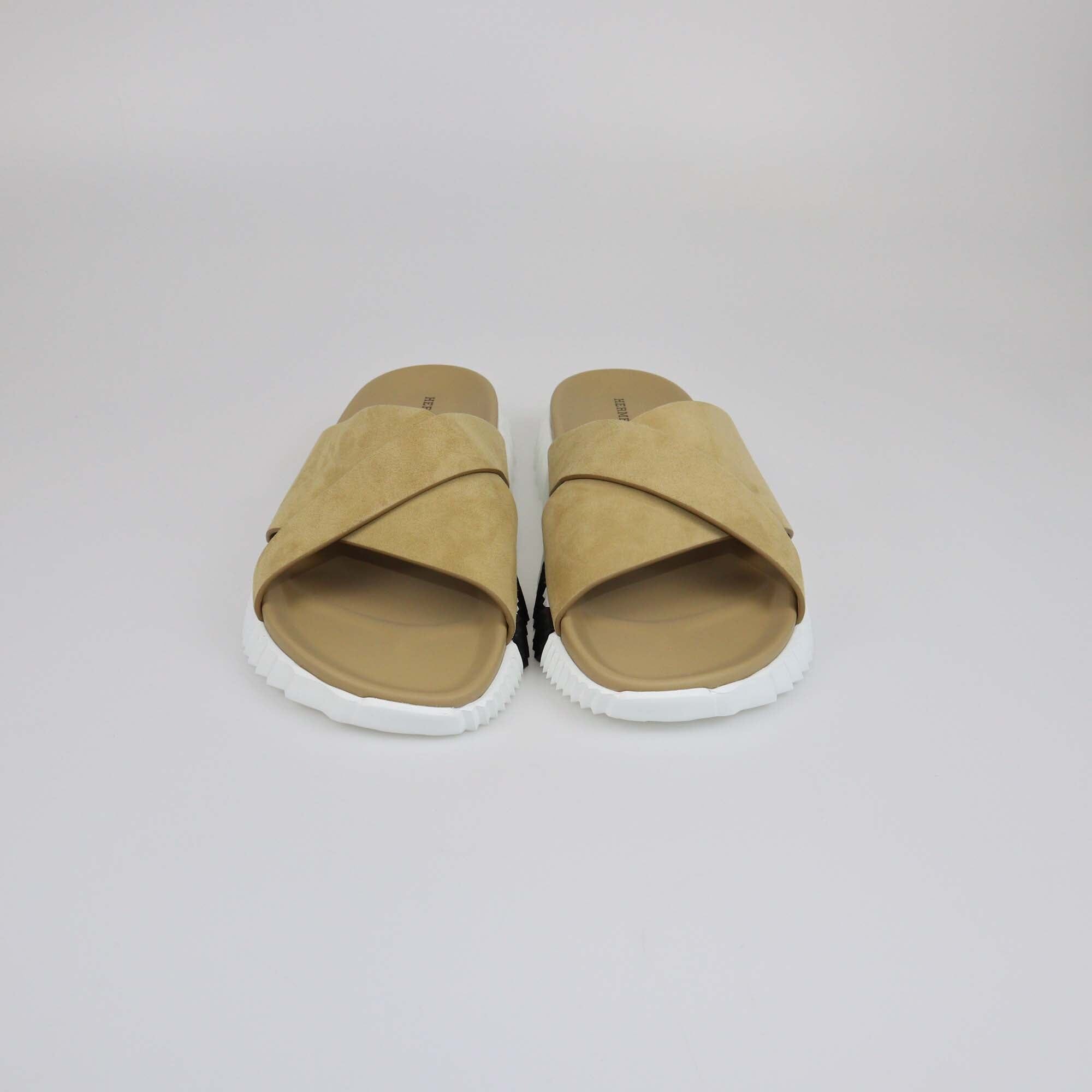 Hermes Beige Infra Sandals Mens Hermes 